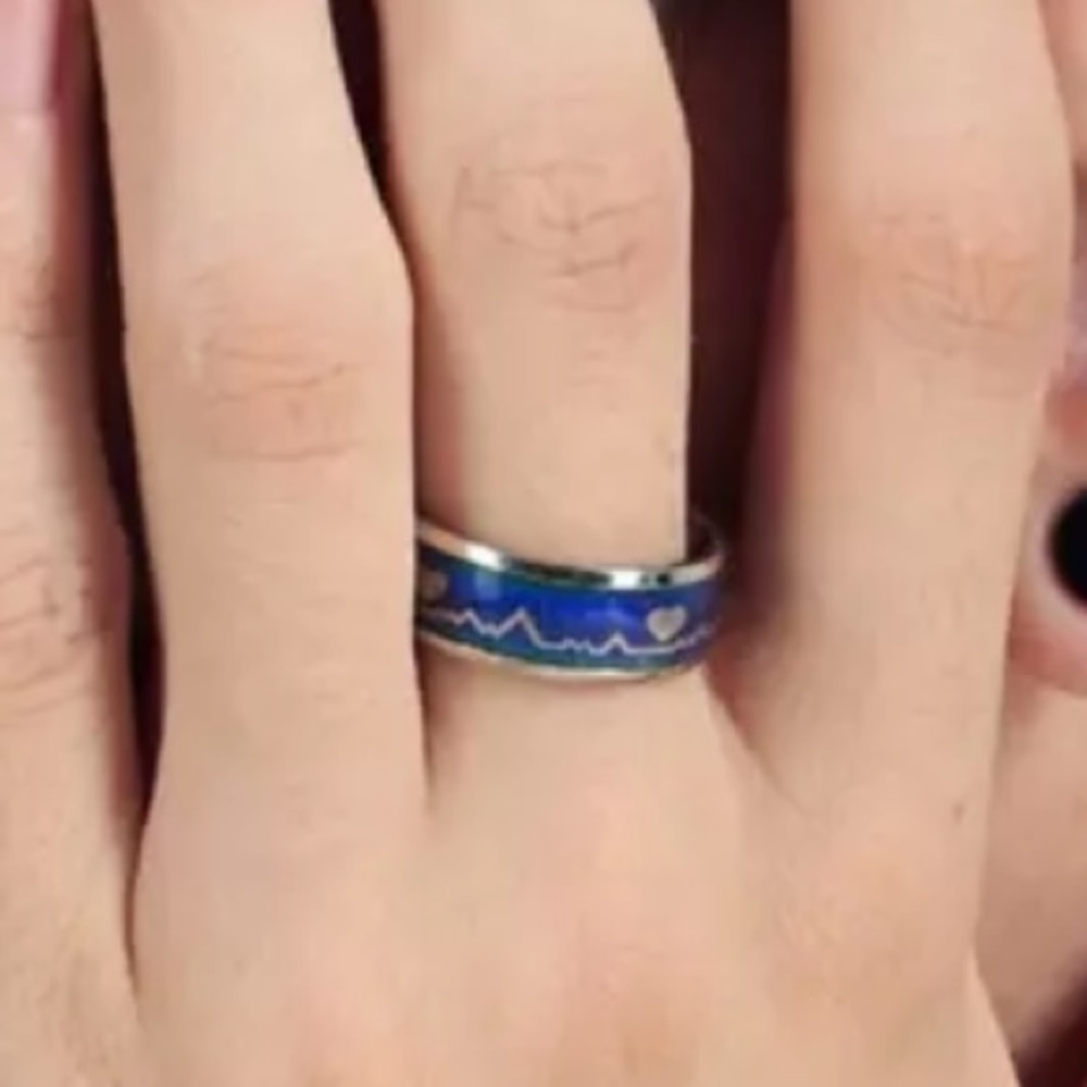 Stainless Steel Heartbeat Ring Men / Women - Picture 3 of 4